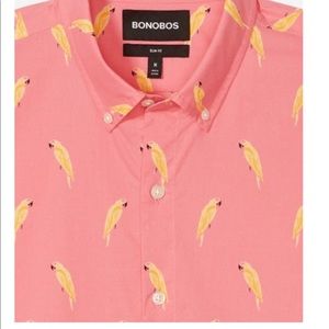 XL Slim Bonobos Riviera Pink Print Button Down